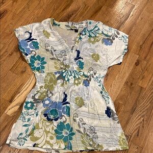 Floral V-Neck Women Top